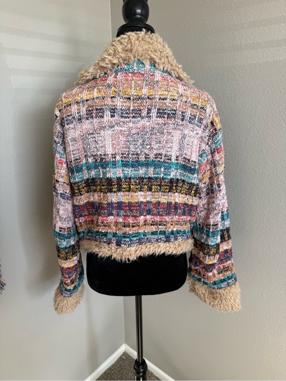 Anthropologie Multicolor Cropped Sweater Jacket - Picture 3 of 4